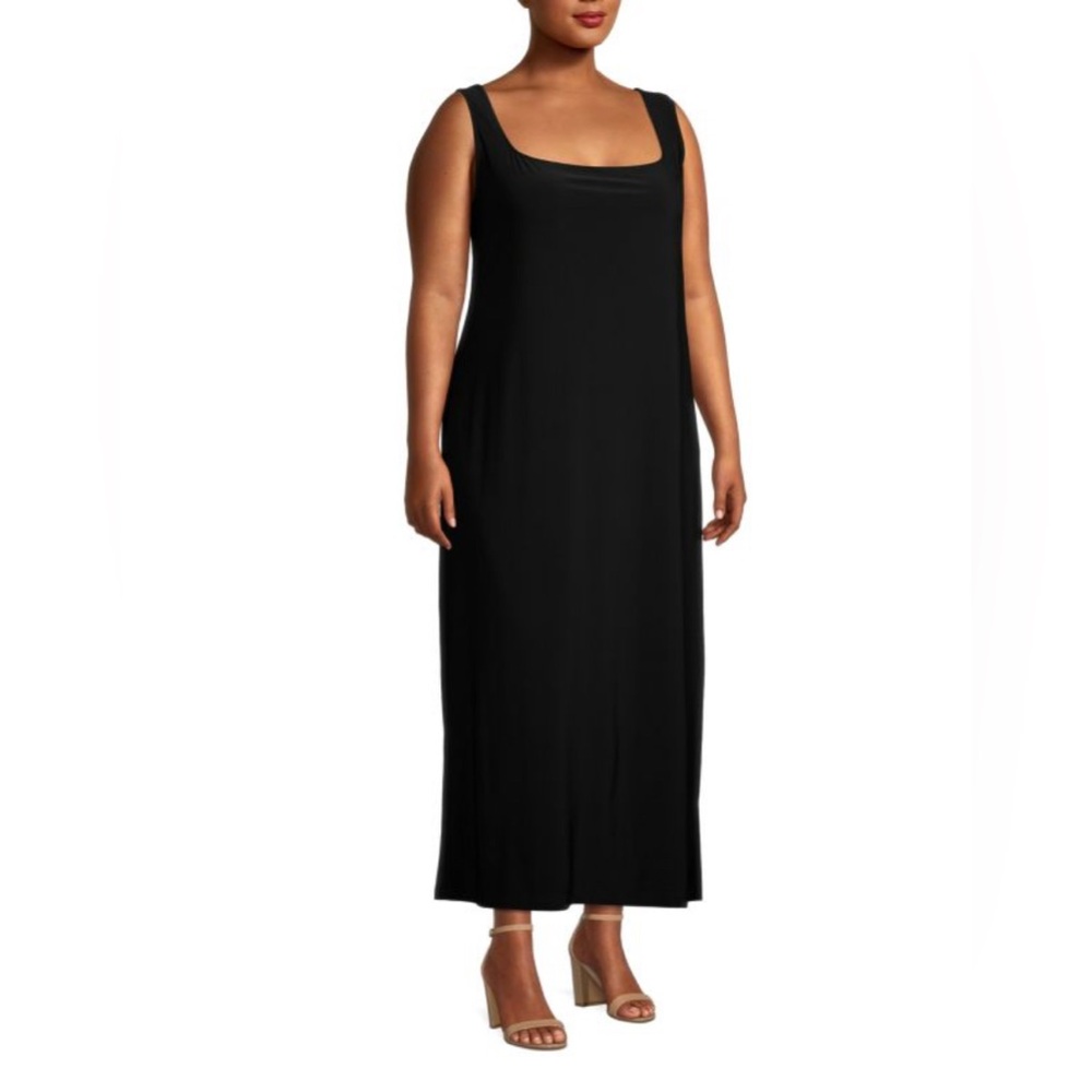 NWT Bebe Plus Squareneck Slip Dress - Black Maxi Dress